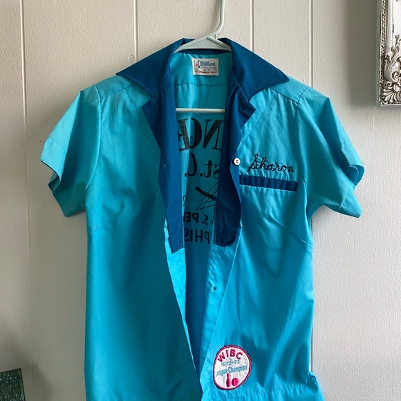 Vintage Blue Bowling Shirt - Picture 1 of 3